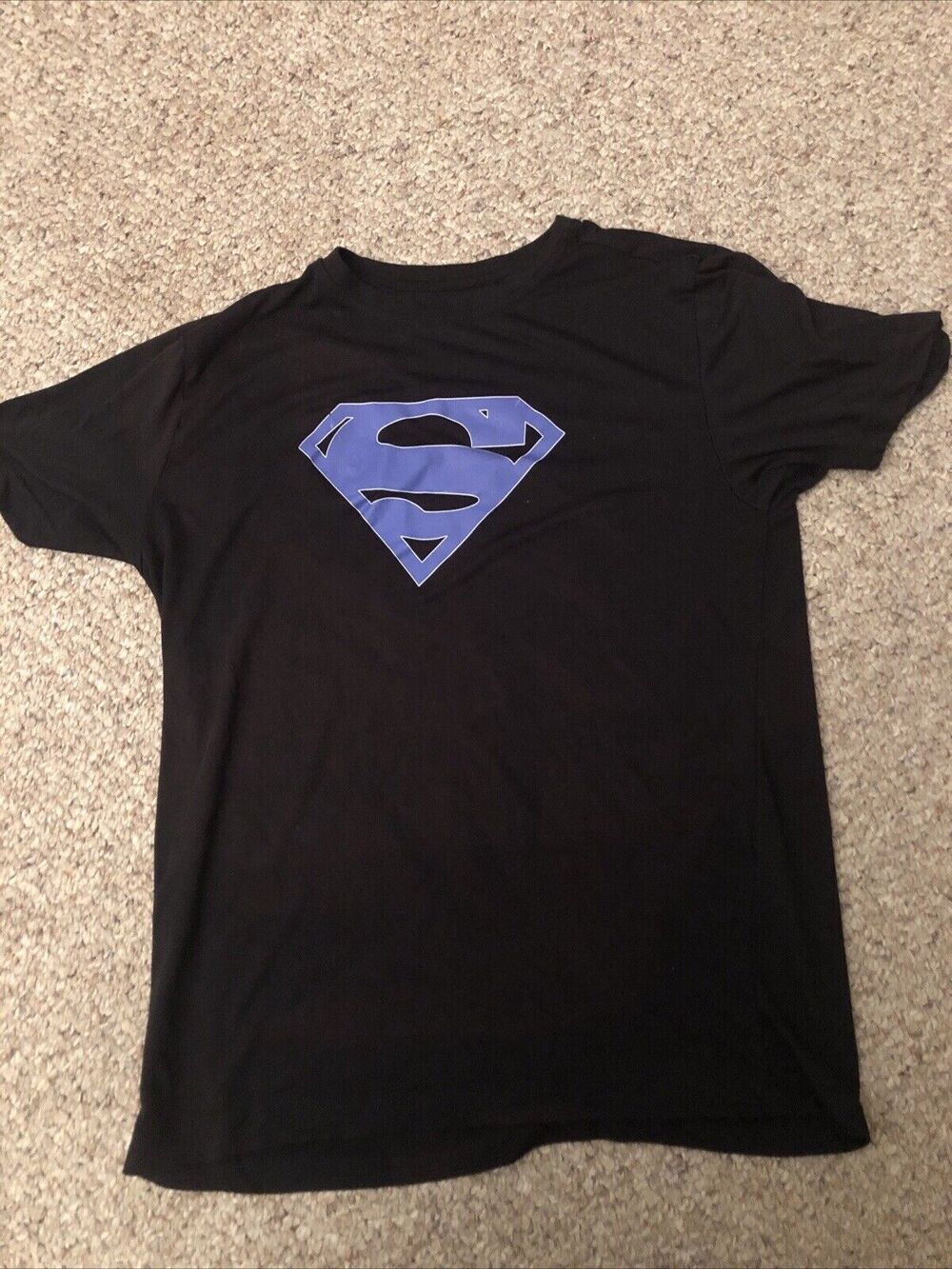 Superman Black & Blue Shield - Men's Premium Slim Fit T-Shirt Medium